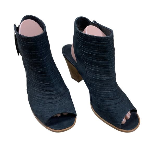Paul Green Cayenne Peep Toe Booties Black Suede Women's Size 6.5 (US 9) EUC - Picture 1 of 7